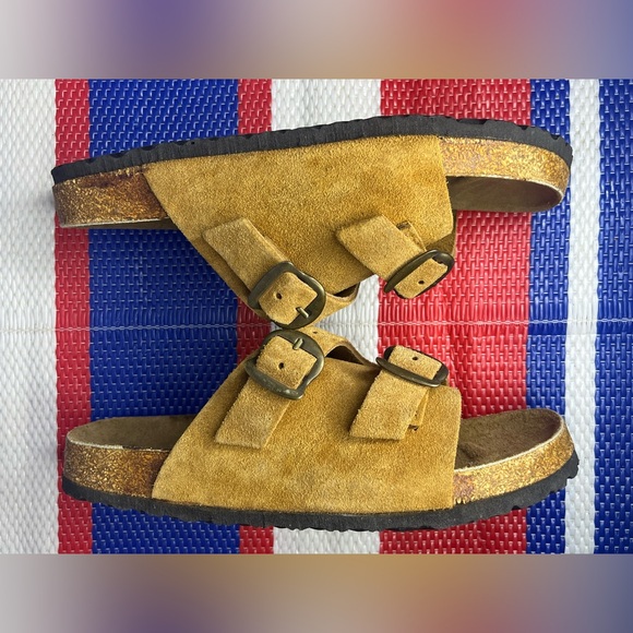 ✨🥳 NWOT - Flings - Zurich - Two Strap Brown Leather Sandals - Women’s Size 8 - Picture 3 of 12